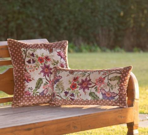 Подушка Frati "FLORAL" BEIGE (бежевый с красным), 50х50