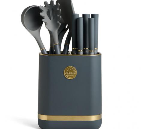 Набор кухонных ножей (5 шт.) и приборов "AGNESS" 671-222, 11 предметов