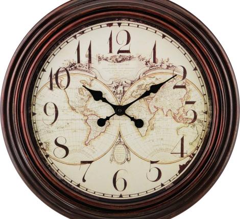 Часы настенные кварцевые "WORLD MAP", диаметр 50 см