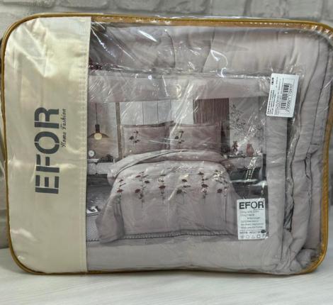 Постельное белье с одеялом EFOR SATEN "Эмилия №3 РОЗА LEYLAK", Евро