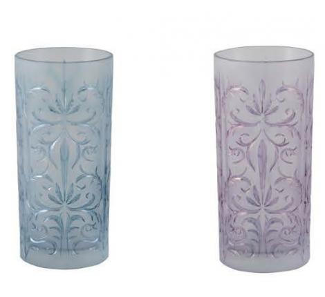 Набор высоких стаканов 6 штук "TATTOO" хрустальное стекло, высота 15 см