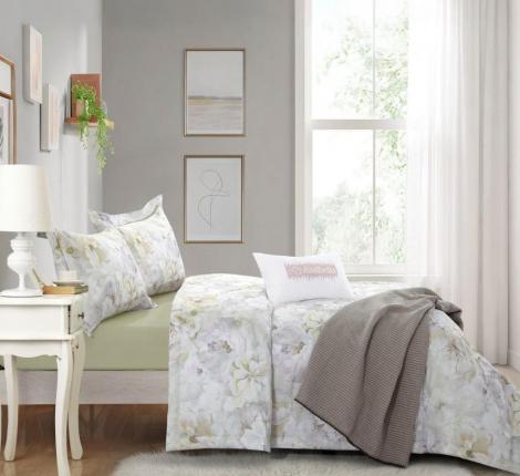 Постельное бельё с одеялом "Asabella" 2256-2OSP Мако-Сатин, Семейный