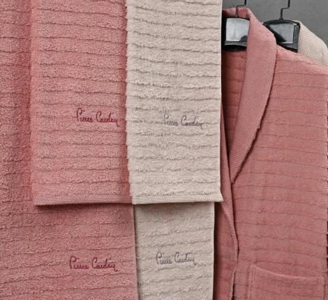 Набор "PIERRE CARDIN HOME" (2 халата, полотенца 50х90-2 шт., 70х140-2 шт.), розовый-кремовый