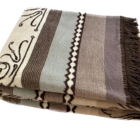 Плед хлопковый Райтекс "ОРНАМЕНТ бежевый", 150х200