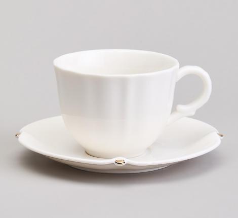 Чайный набор "SUNDAY" золотой на 2 персоны, 4 предмета (220 мл)