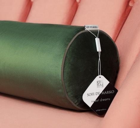 Подушка-валик "Sofi de Marko" Блейк (малахит) Велюр, 60х20х20