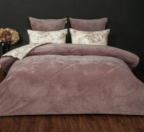 Постельное белье с одеялом "Kazanov.A." Альвина (пыльная роза) Велюр/Egypt Cotton, Евро