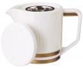 Чайник с металлическим ситом "HERBAL", 1000 мл (белый)