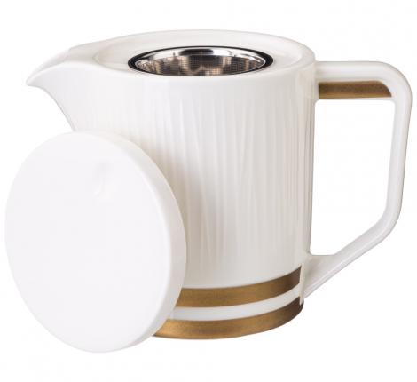 Чайник с металлическим ситом "HERBAL", 1000 мл (белый)