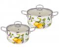 Набор эмалированных кастрюль с крышкой "СЕКРЕТНЫЕ ИНГРЕДИЕНТЫ", 4 предмета