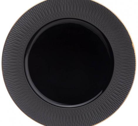 Тарелка закусочная BRONCO &quot;CROCUS&quot; (чёрная), диаметр 22 см