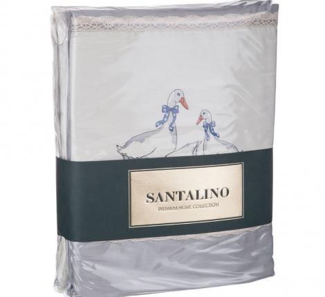 Постельное бельё SANTALINO &quot;ГУСИ&quot; серый-шампань, 2 спальный (50x70-2шт.)