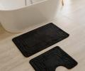 Набор ковриков ля ванной и туалета (60*50/60*100) VERSACE, черный