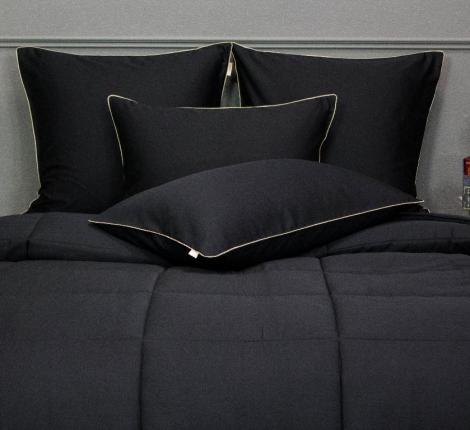 Постельное белье с одеялом "Kazanov.A." Шеффилд (черный опиум) Сатин, Евро