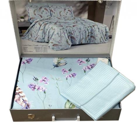 Постельное бельё "Maison D'or" ORCHID PLUME (голубой) Тенсел, Евро