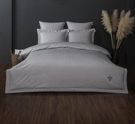 Постельное белье "Kazanov.A." Stripe Royal (серебро) Страйп Сатин, 1,5 спальный