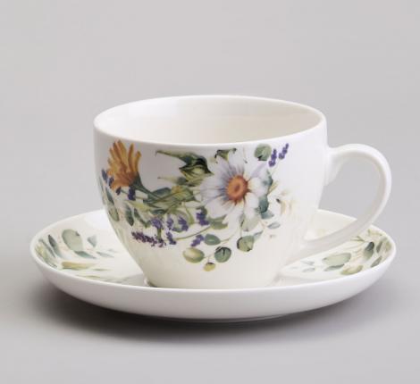 Чайный набор "РОМАШКОВОЕ ПОЛЕ" на 6 персон, 12 предметов (250 мл)