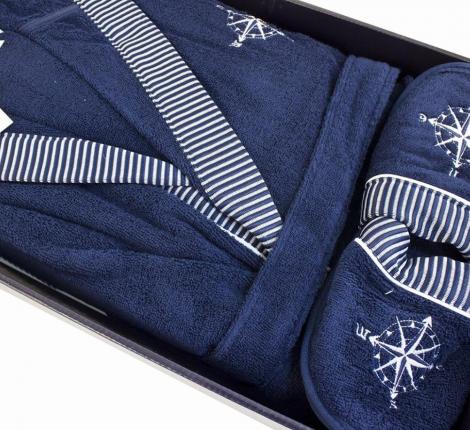 Халат мужской махровый Maison D'or "MARIN" синий, XL(50)/2XL(52)