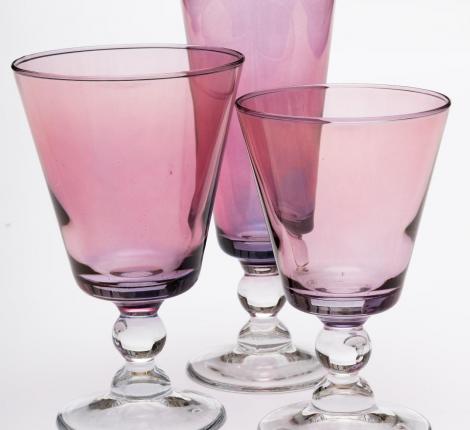 Набор бокалов для вина 6 штук "PINK" хрустальное стекло, высота 19,5 см