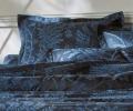 Постельное бельё "Blanc des Vosges" PALMYRE BLEU NUIT (синий) сатин-жаккард, Евро
