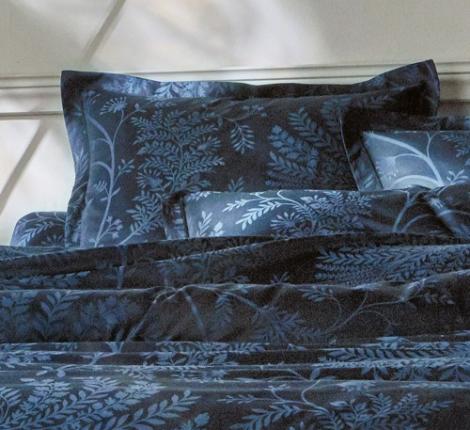 Постельное бельё "Blanc des Vosges" PALMYRE BLEU NUIT (синий) сатин-жаккард, Евро