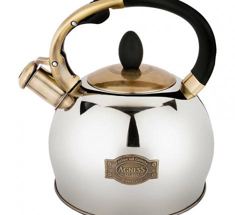 Чайник со свистком "ТЮДОР", 3,0 л (чёрное золото)