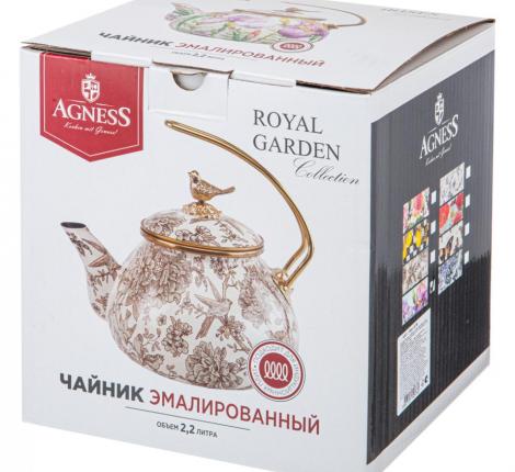 Чайник эмалированный AGNESS "IRISES", 2,2 л