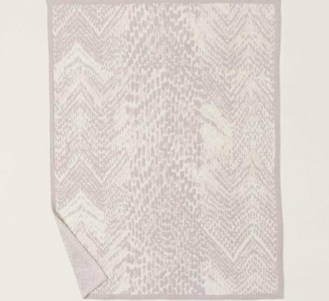 Плед "Barefoot Dreams" CC SNAKESKIN 137х183 (кремовый с розовым)