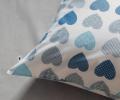 Постельное белье "Siberia" Сердечки (синий) Ранфорс, 1,5 спальный