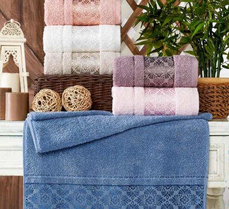 Набор махровых полотенец "TWO DOLPHINS" жаккард 70х140 (1/6 ) A181 DERBENT