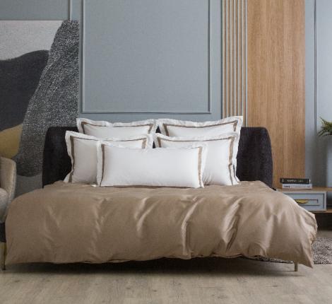 Наволочка с широкой отделкой "ALPINE CARAMEL BEIGE ALLURE GRASS" Мако-Сатин, 50х90 (2шт)