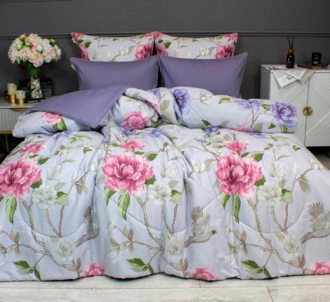 Постельное бельё с одеялом "Kazanov.A." Зарина (лаванда) Сатин, Евро