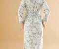Халат женский "NUSA" JAKARLI LACOSTE 0443 серо-белый, 3XL