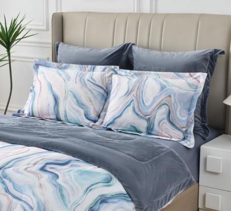 Постельное белье с одеялом "Sofi de Marko" Ренато №2 Велюр/Сатин, Евро