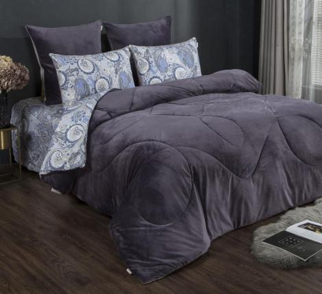 Постельное белье с одеялом "Kazanov.A." Номан (темная орхидея) Велюр/Egypt Cotton, Евро