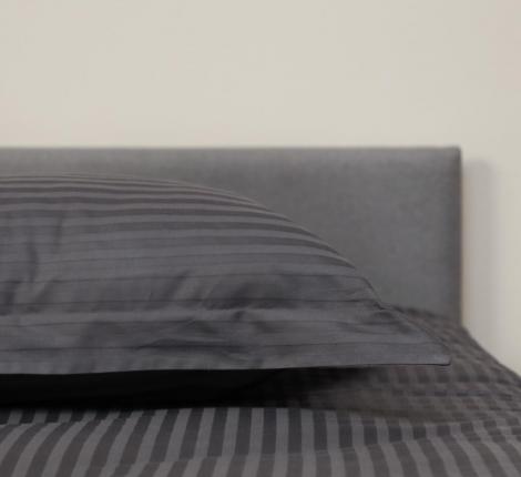 Постельное белье с одеялом "Sofi de Marko" Федерико (антрацит) Страйп Сатин, Евро