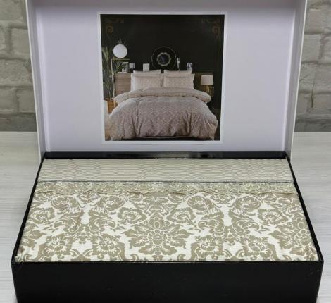 Постельное белье EFOR COTTONI с гипюром "орнамент" капучино, Евро