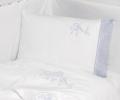 Постельное бельё детское BOVI "СИНИЧКИ" Перкаль, белый/голубой
