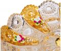 Фруктовница 2-х ярусная "LEFARD GOLD GLASS" диаметр 17/30 см