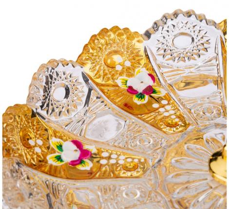 Фруктовница 2-х ярусная "LEFARD GOLD GLASS" диаметр 17/30 см