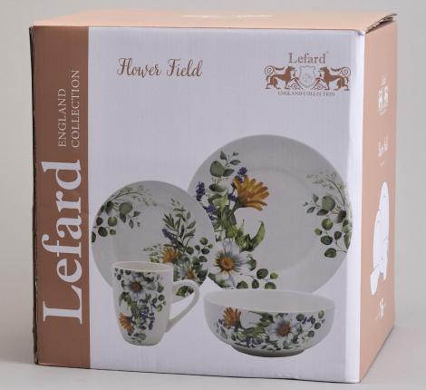 Набор посуды обеденный "РОМАШКОВОЕ ПОЛЕ" на 4 персоны, 16 предметов