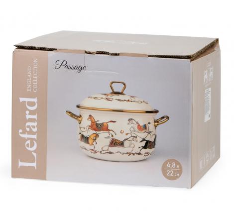 Кастрюля эмалированная с крышкой "PASSAGE", 3,8 л
