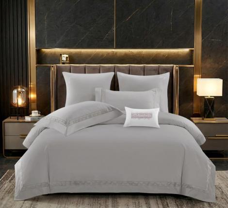 Постельное бельё с вышивкой "Asabella" 2388-6 Мако-Сатин, Евро