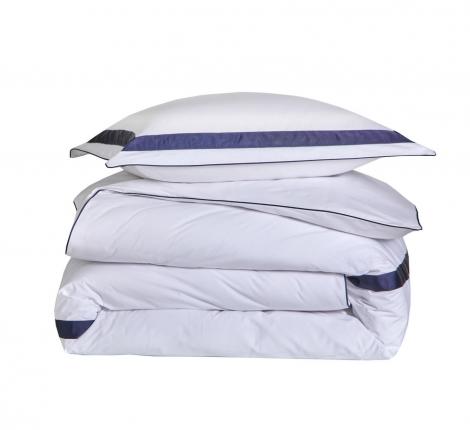 Постельное бельё "Blanc des Vosges" EGERIE BLEU CORINTHE перкаль, 1,5 спальный