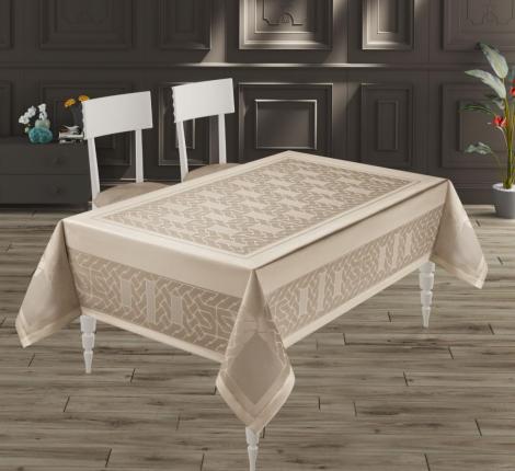 Скатерть "DO&CO" броде жаккард 160х220 GALAKSI, капучино