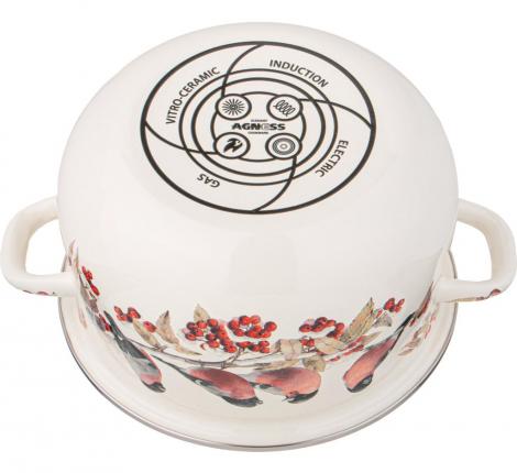 Кастрюля эмалированная с крышкой "СНЕГИРИ" 934-733, 3.6 л