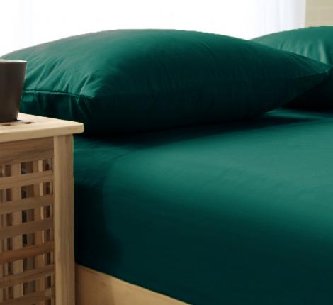 Простыня сатин SOHO collection (изумрудный), 240х260