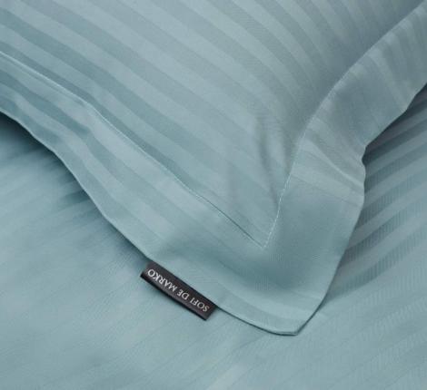 Постельное белье "Sofi de Marko" Моне (изумруд) Страйп Сатин, 1,5 спальный