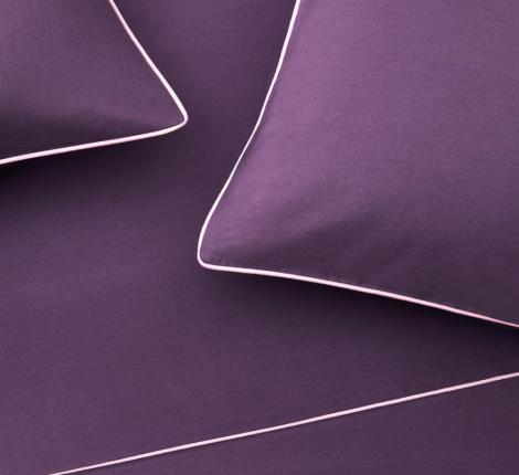 Постельное бельё "KARTEKS" сатин однотонный с кантом HK-10 (фиолетовый), Евро