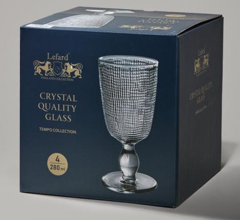 Набор бокалов 4 штуки "TEMPO" GREY, 280 мл